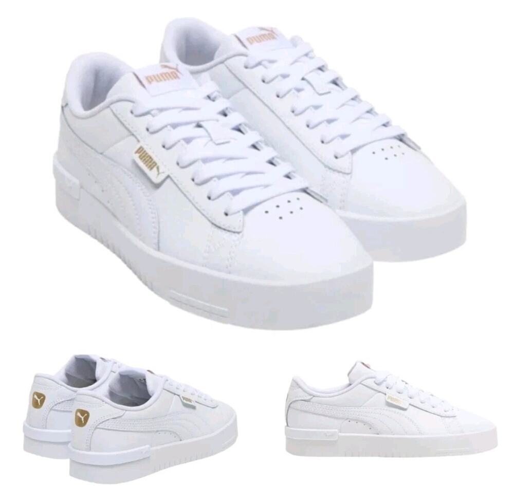 PUMA Court Sneaker Women's Retro Walking Tennis Shoe "PUMA White / Gold" NEW!